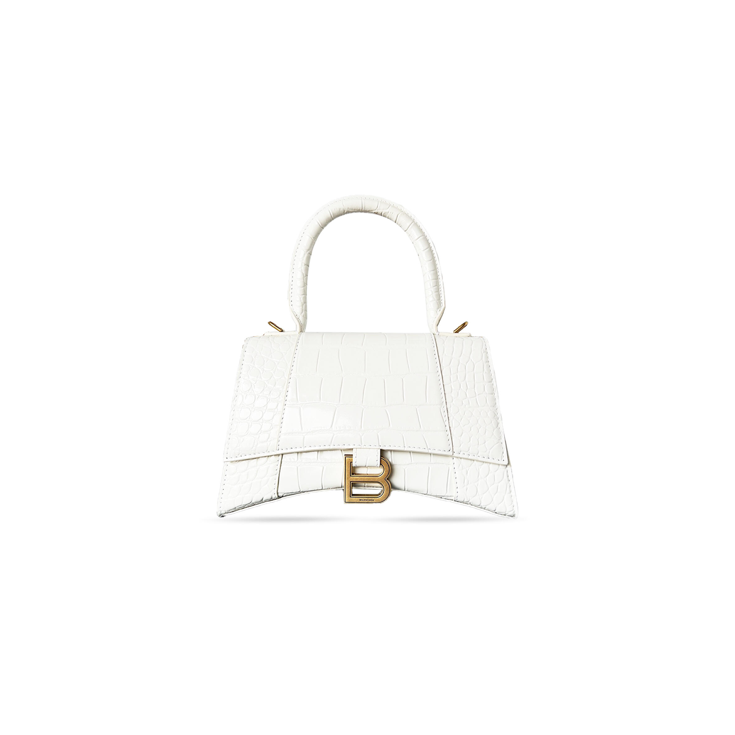 Ba1en*iaga women''s hourglass handbag small in white 5935461lv574000 (22.9*15*9.9cm)